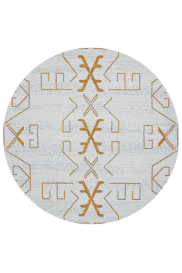 Cala Paradise Cream & Gold Modern Round Rug